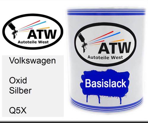 Volkswagen, Oxid Silber, Q5X: 1L Lackdose, von ATW Autoteile West.